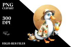 Hipster Duck by the Beach, High-Res PNG Product Image 2