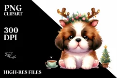 Saint Bernard in Winter, Transparent PNG Product Image 1