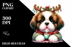 Saint Bernard in Winter, Transparent PNG Product Image 3