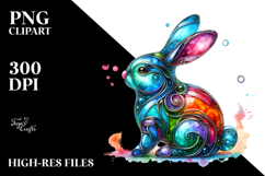 Whimsical Watercolor Bunny PNG Product Image 2