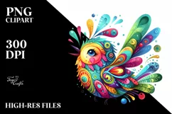 Colorful Watercolor Bird Clipart Product Image 3