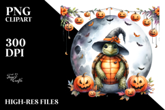 Halloween Turtle on Moon, High-Res PNG Product Image 2