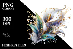 Watercolor Calla Lily -Like Clipart Product Image 2
