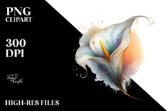 Watercolor Calla Lily -Like Clipart Product Image 2