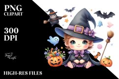 Funny Halloween Witch Clipart Sublimation Product Image 3