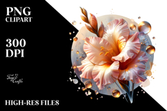 Abstract Gladiolus with Material, Watercolor Splash, PNG Product Image 2
