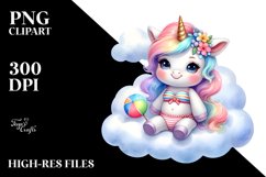 Cute Unicorn with Beachwear | Clipart Product Image 3