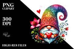 Valentines Gnome Adorned PNG Product Image 2