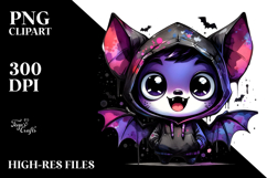 Funny Bat Boy with Spooky Hoodie, Crazy PNG Product Image 2