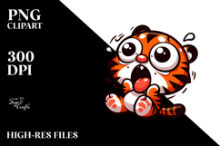 Goofy Cartoon Tiger Mid-Air PNG Product Image 2