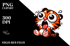 Goofy Cartoon Tiger Mid-Air PNG Product Image 2