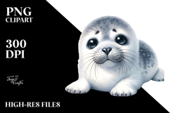 Digital Watercolor Baby Seal PNG Product Image 2