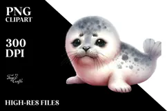 Baby Seal Painting PNG Product Image 2