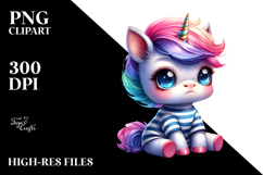 Sitting Unicorn with Cool Haircut PNG Product Image 2