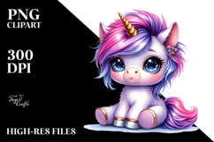 Sitting Unicorn with Cool Haircut PNG Product Image 2