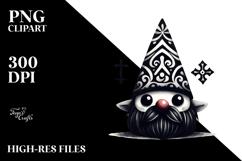 Simple Gothic Funny Gnome PNG Product Image 2