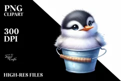 Colorful Baby Arctic Tern in Bucket | Clipart Product Image 1