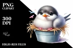 Colorful Baby Arctic Tern in Bucket | Clipart Product Image 3