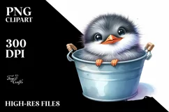 Cute Colorful Baby Arctic Tern Bucket Clipart Product Image 3