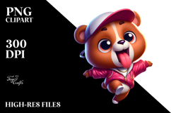 Cute Dancing Bear with Tongue-Out Face, Transparent PNG Product Image 2