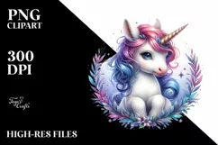 Vibrant Baby Unicorn PNG Product Image 3