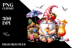 Funny Gnome Drinking Cocktail PNG Product Image 2