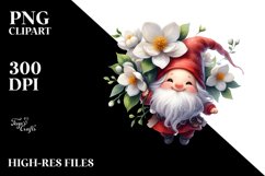 Floating Cute Gnome with Jasmine PNG Product Image 2