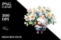 Floating Cute Gnome with Jasmine PNG Product Image 2