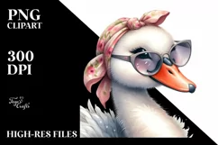 Cute Swan with Silk Scarf | Sublimation Clipart Product Image 3