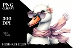 Cute Swan with Silk Scarf | Sublimation Clipart Product Image 3