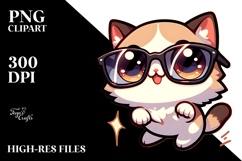 Cute Kitten with Sunglasses PNG Product Image 2