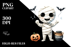 Simple Funny Halloween Mummy, PNG Product Image 2