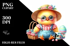 Colorful Cute Baby Chicken Dressed for Summer | Sublimation Product Image 1