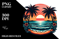 Retro Tropical Island Sunset, 20 oz Tumbler Product Image 2