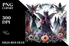 Creative Gothic Fairy on Mushroom PNG Product Image 2