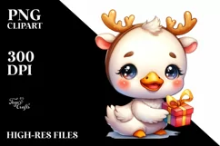 Swan with Reindeer Horns, Transparent PNG Product Image 1