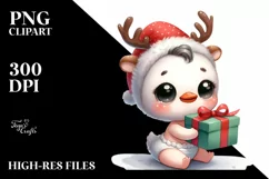 Swan with Reindeer Horns, Transparent PNG Product Image 3