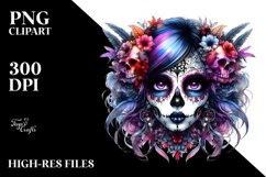 Detailed Vibrant Gothic Girl, PNG Product Image 1