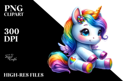 Funny Playing Unicorn PNG Product Image 2