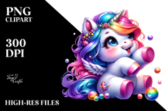 Funny Baby Unicorn Drawing, Transparent PNG Product Image 2