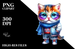 Cute Baby Cat with Cool Haircut PNG Product Image 2