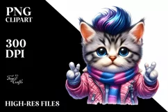 Vibrant Drawing Baby Cat PNG Product Image 1