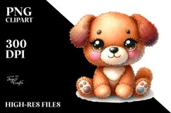 Vibrant Watercolor Cute Baby Dog Product Image 3