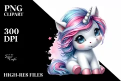 Cute Unicorn with Cool Haircut | Clipart Product Image 1