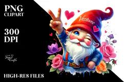 Colorful Gnome Winking with Victory Sign PNG Product Image 2
