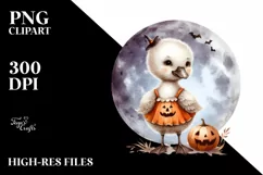 Cute Baby Swan Dressed for Halloween PNG Product Image 1