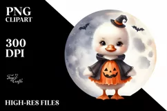 Cute Baby Swan Dressed for Halloween PNG Product Image 1