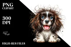 Happy English Springer Spaniel Puppy, Watercolor PNG Product Image 2