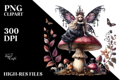 Gothic Fairy on Mushroom PNG Product Image 2