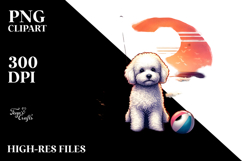 Beach Bichon Frise Tshirt Vector | Sublimation Clipart Product Image 2